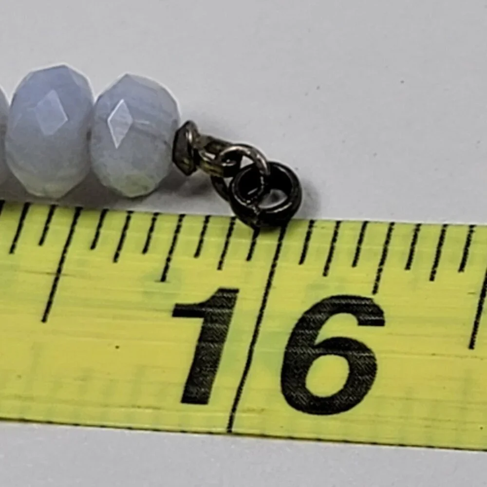 Vtg. Mother Of Pearl Teardrop Pendant Multicolor Agate Rondelle Beaded Necklace